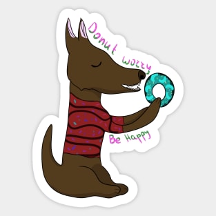 Donut worry be happy Sticker